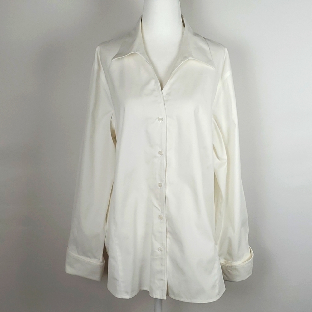 Jones New York  Cotton Non-Iron Button Down Top Size 18W
